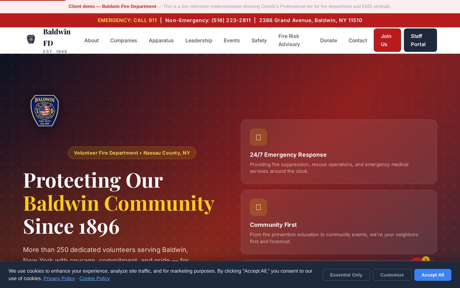 Baldwin Fire Department — refurbished website