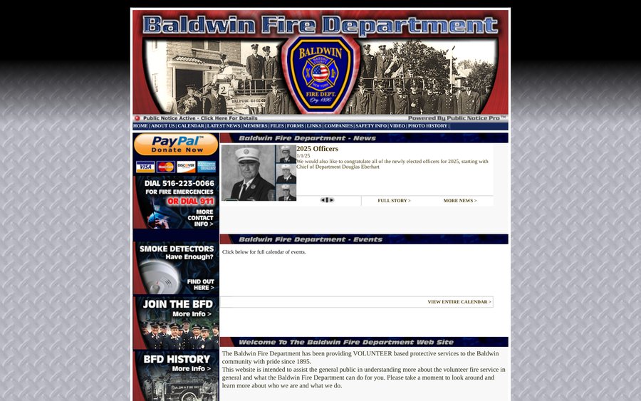 Baldwin Fire Department — original website