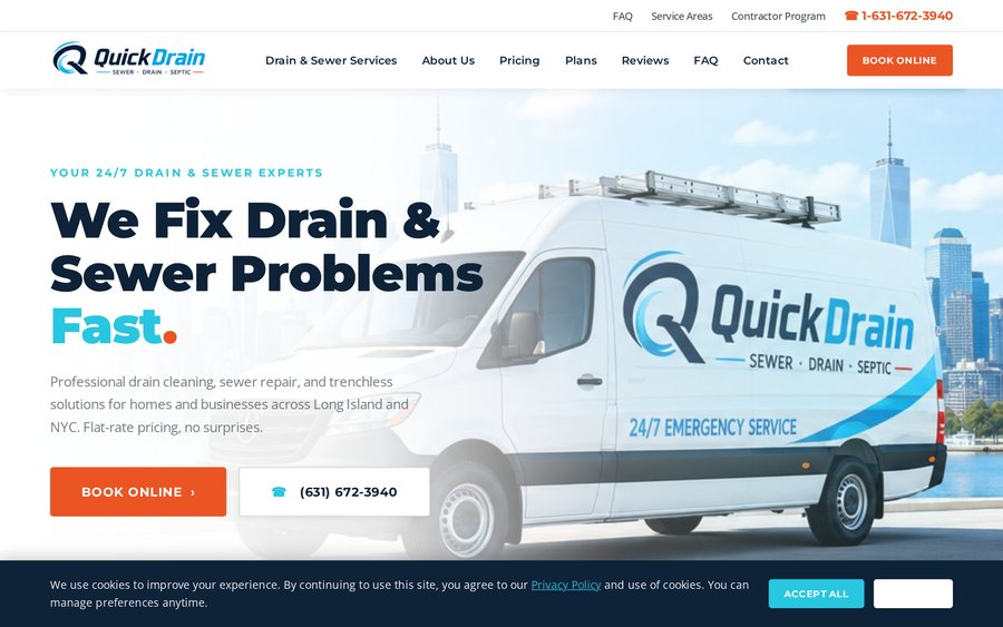 Quick Drain NY — refurbished website